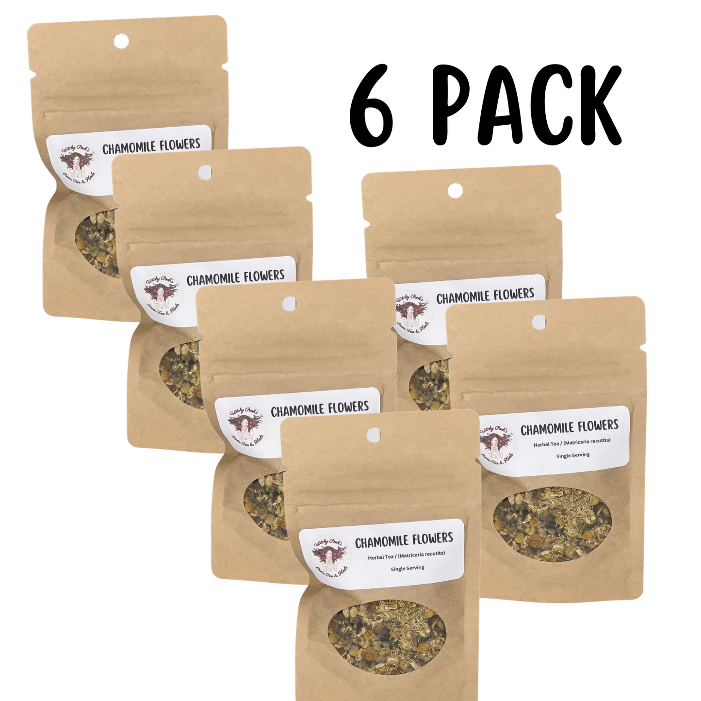 Witchy Pooh's Chamomile Flowers Loose Leaf Herbal Tea, Caffeine Free