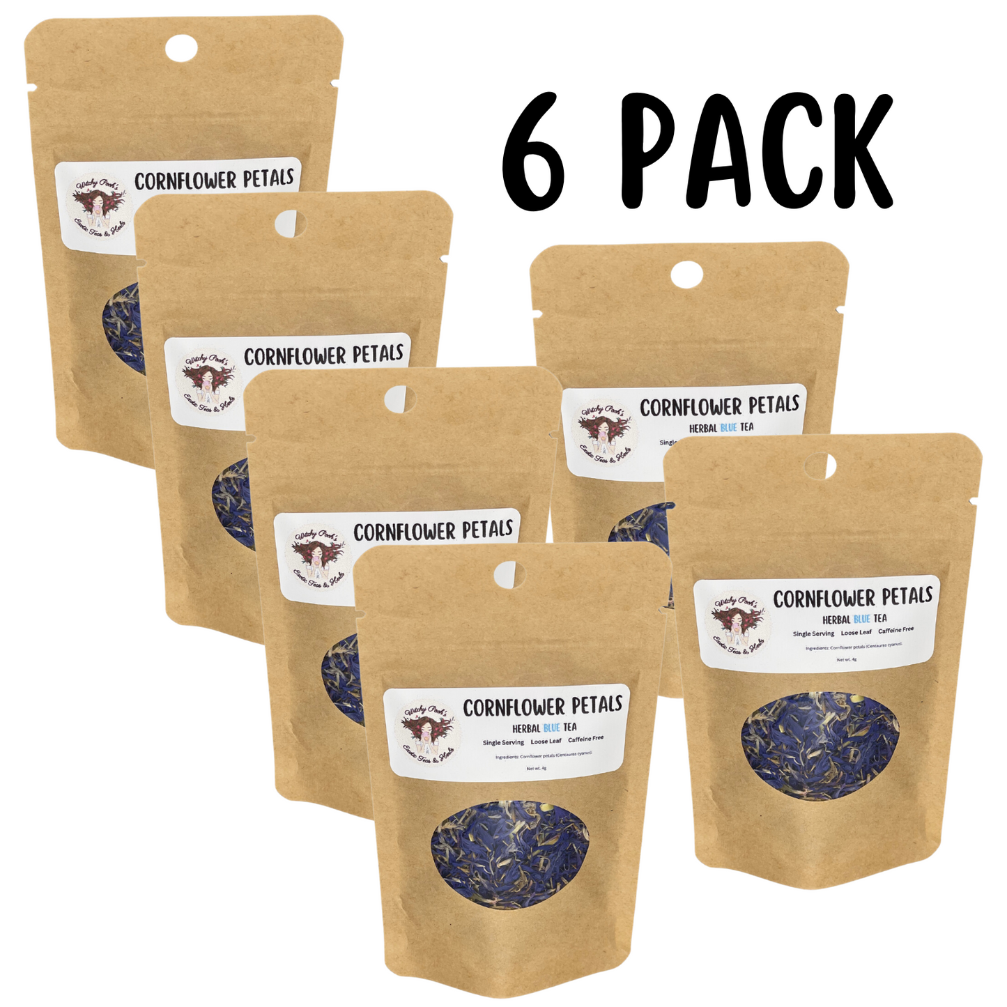 Witchy Pooh's Cornflowers Petals Loose Leaf Herbal Blue Tea, Caffeine Free