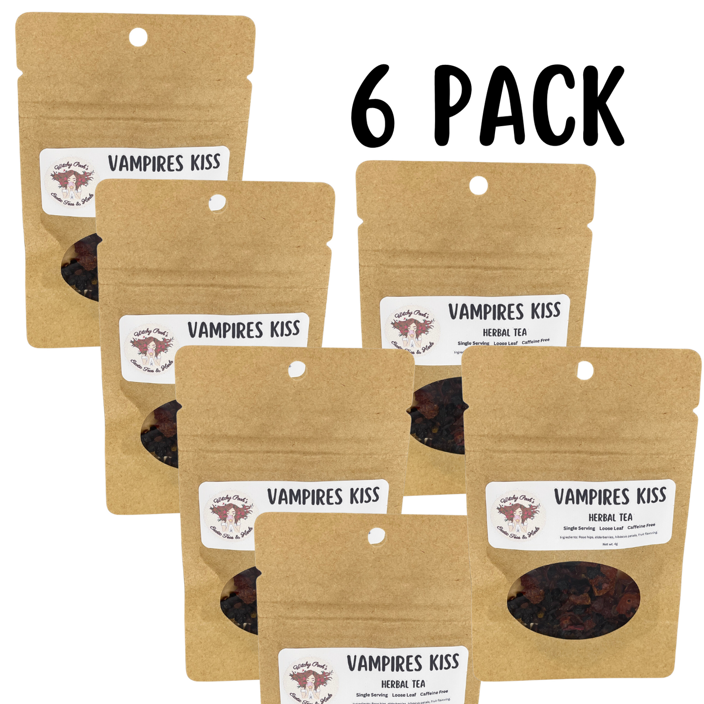 Witchy Pooh's Vampire's Kiss Loose Leaf Elderberry Fruit Herbal Tea, Caffeine Free