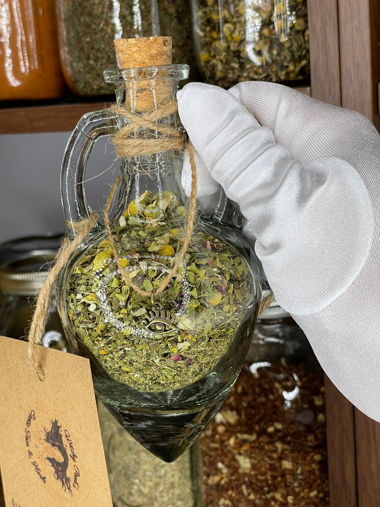 Witchy Pooh's Lucid Dreaming Herbal Loose Leaf Tea in Hanging Jars