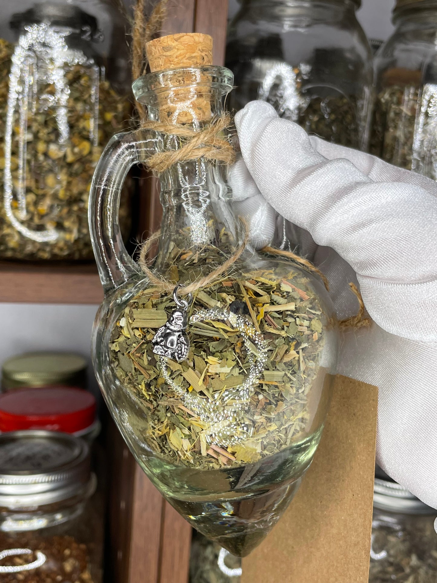 Witchy Pooh's Wisdom Herbal Loose Leaf Tea in Hanging Jars