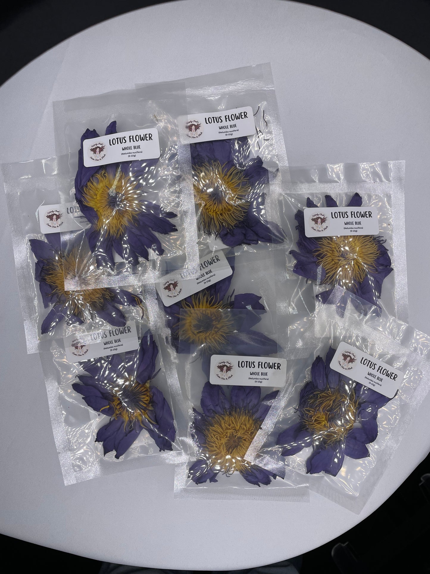 Witchy Pooh's Lotus Flowers, Whole Flowers Blue and Yellow For Tea, Sleep Aid and Enlightenment Rituals