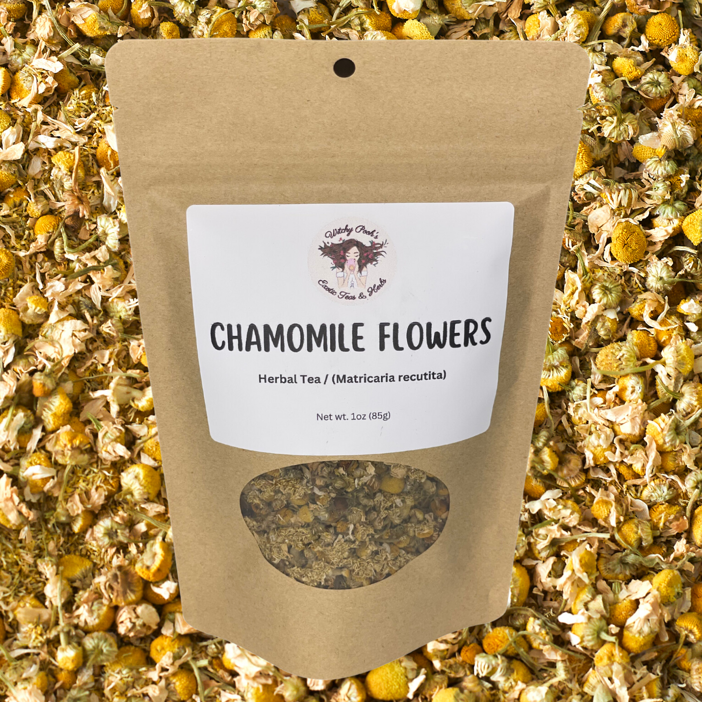 Witchy Pooh's Chamomile Flowers Loose Leaf Herbal Tea, Caffeine Free