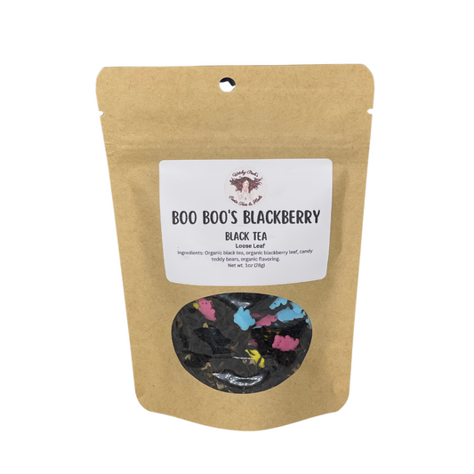 Witchy Pooh's Boo Boo's Blackberry Loose Leaf Black Tea with Candy Teddy Bears