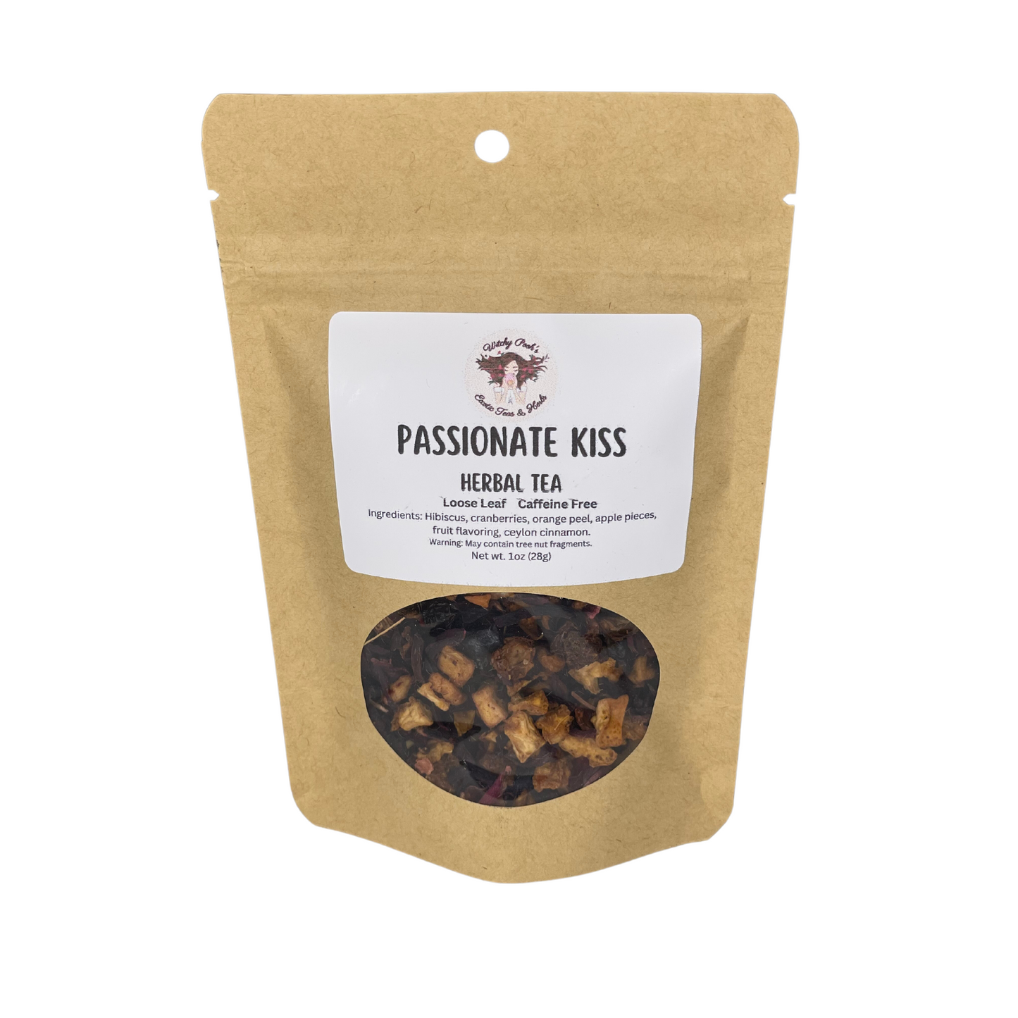 Witchy Pooh's Passionate Kiss Loose Leaf Fruit Hibiscus Herbal Tea, Caffeine Free