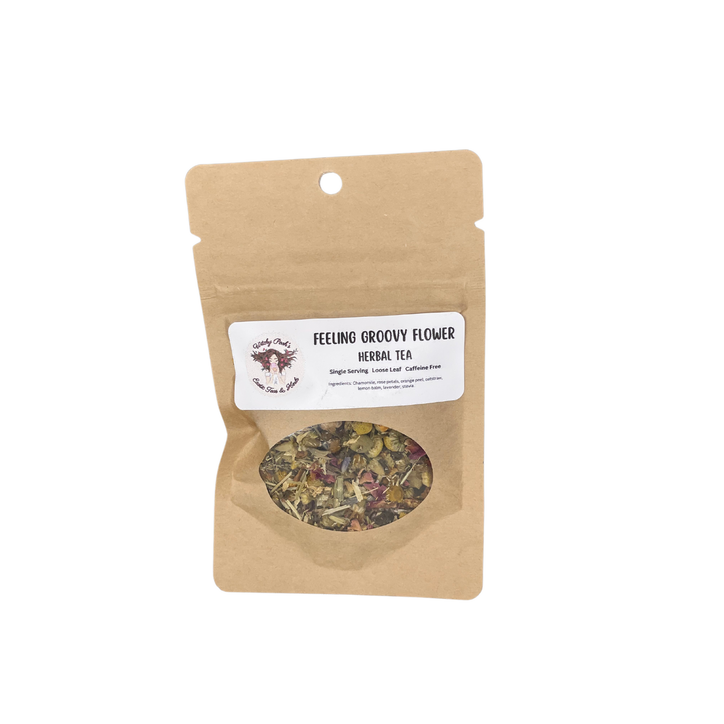 Witchy Pooh's Feeling Groovy Flower Loose Leaf Herbal Tea For Relaxation Caffeine Free