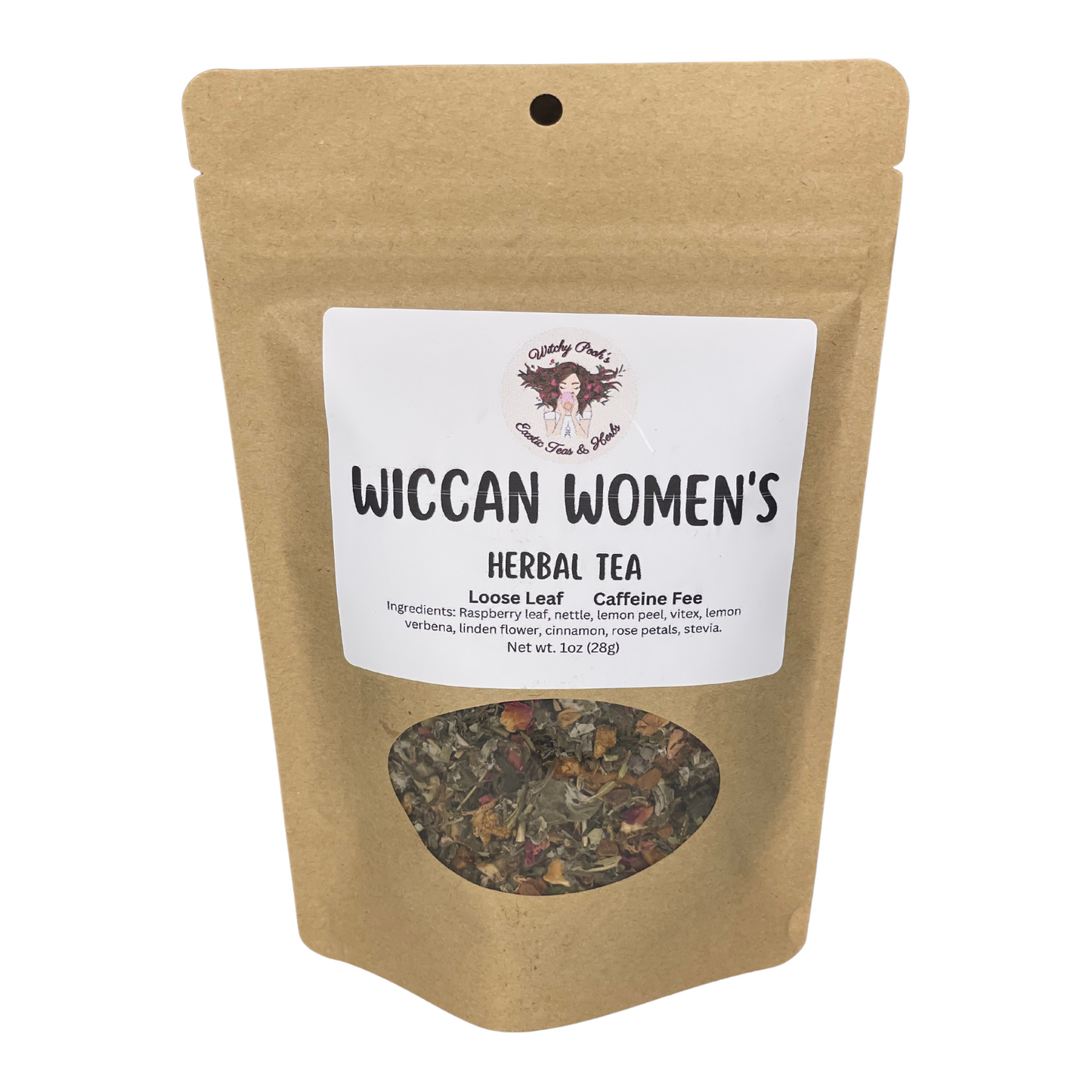 Witchy Pooh's Wiccan Women's Loose Leaf Herbal Tea, Caffeine Free