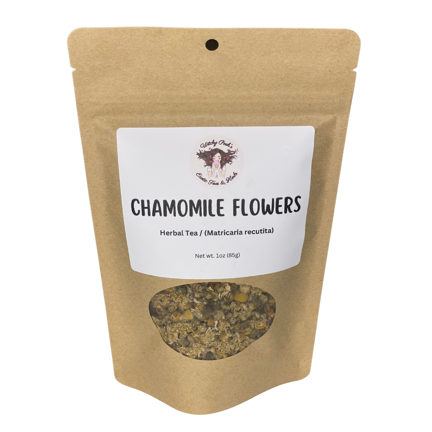 Witchy Pooh's Chamomile Flowers Loose Leaf Herbal Tea, Caffeine Free