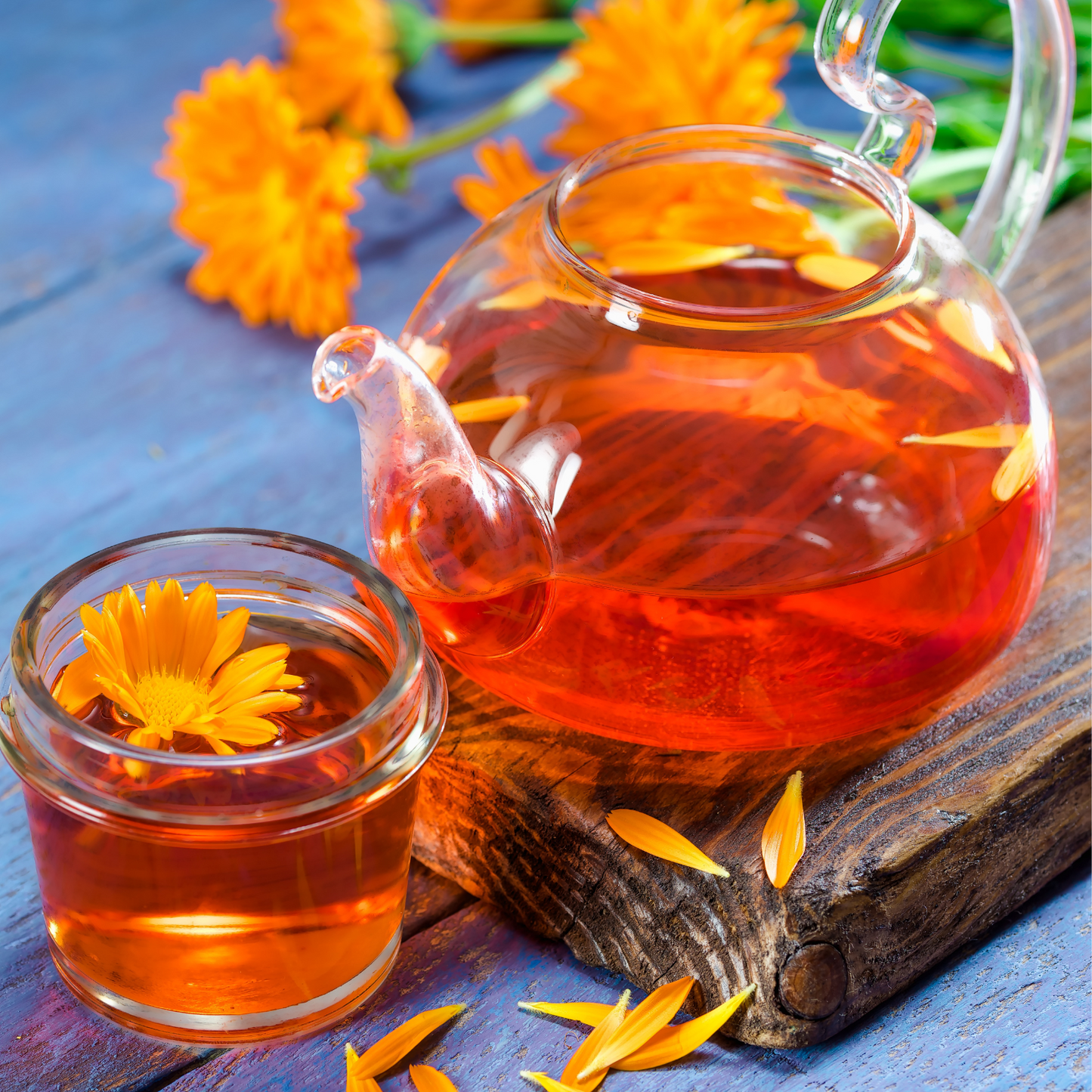 Witchy Pooh's Marigold Flower Petal Loose Leaf Calendula Herbal Tea For Wealth Rituals, Caffeine Free