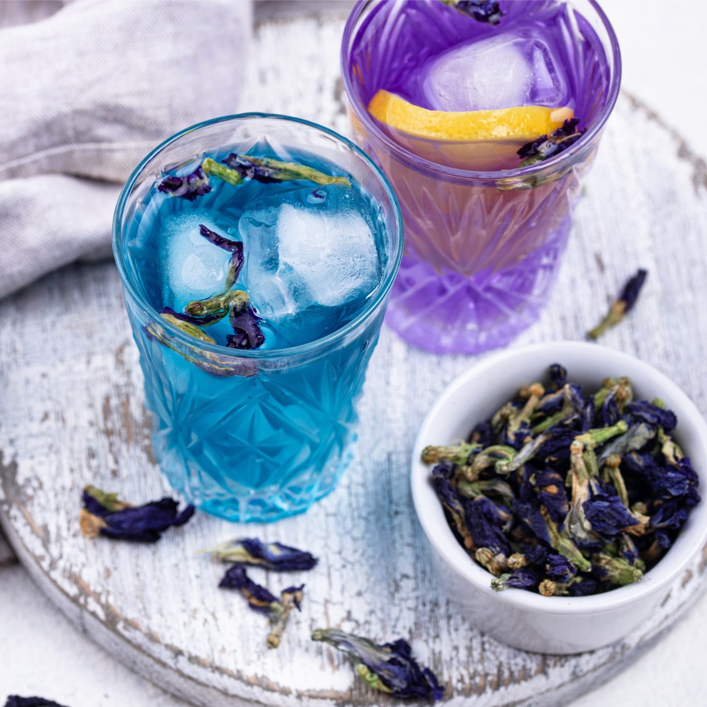 Witchy Pooh's Butterfly Pea Flower Loose Leaf Herbal Blue Colored Tea, Add Lime to Turn Purple!