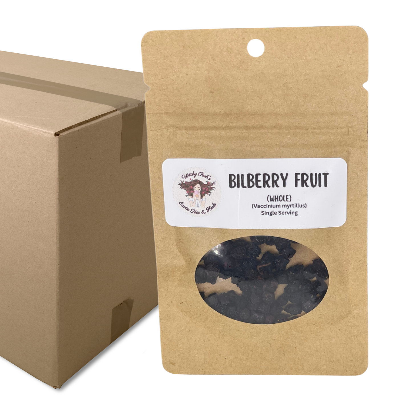 Witchy Pooh's Bilberry Fruit Whole Soft and Chewy Berry Snack, Exotic Berries Great for Trail Mix