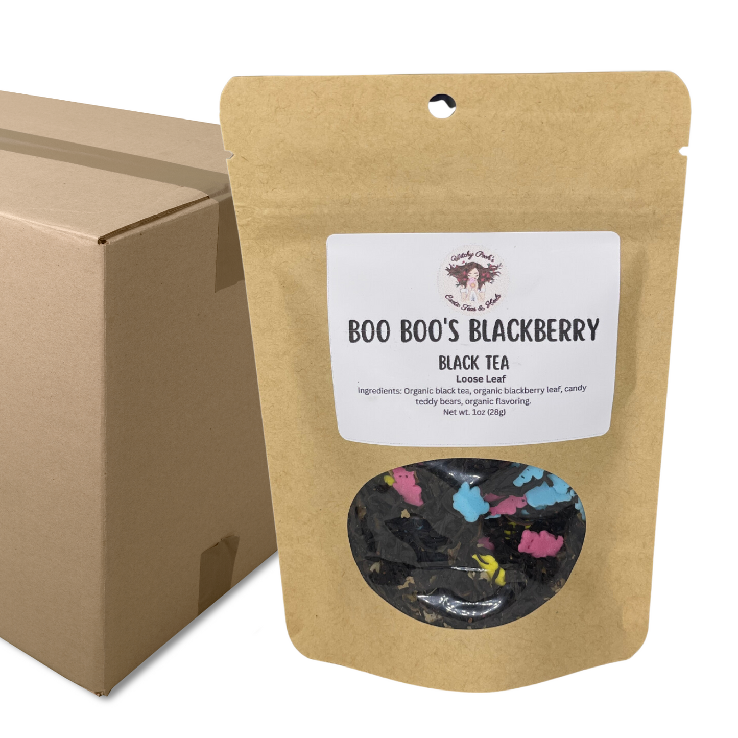 Witchy Pooh's Boo Boo's Blackberry Loose Leaf Black Tea with Candy Teddy Bears