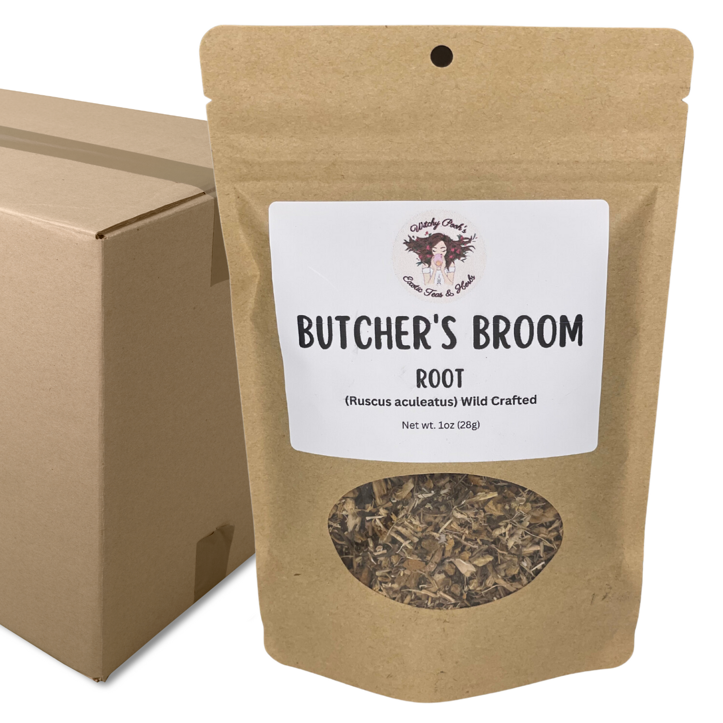 Witchy Pooh's Butcher's Broom Root Dried Strengthen Psychic Abilities, and Grounding