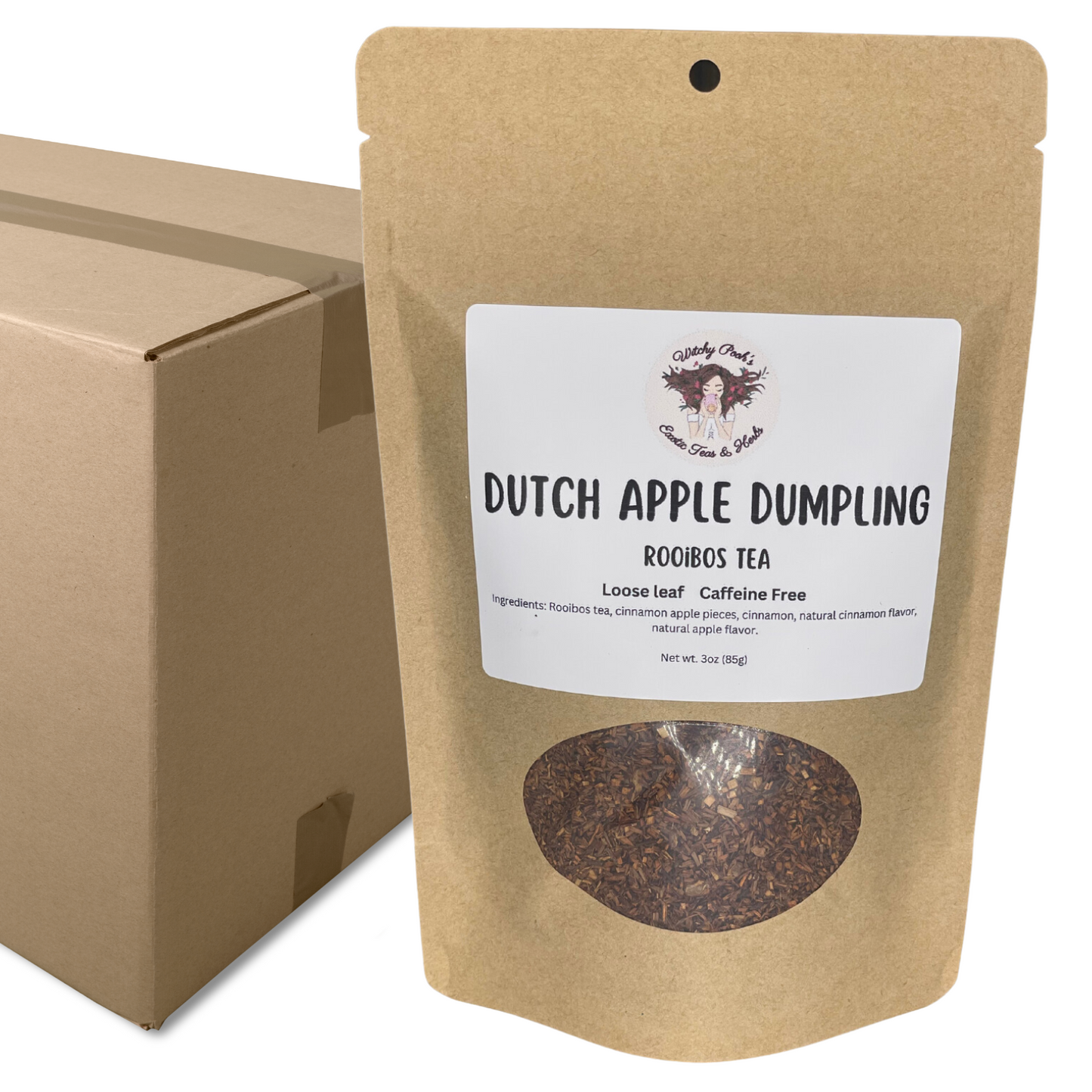 Witchy Pooh's Dutch Apple Dumpling Loose Leaf Herbal Apple Fruit Rooibos Tea, Caffeine Free