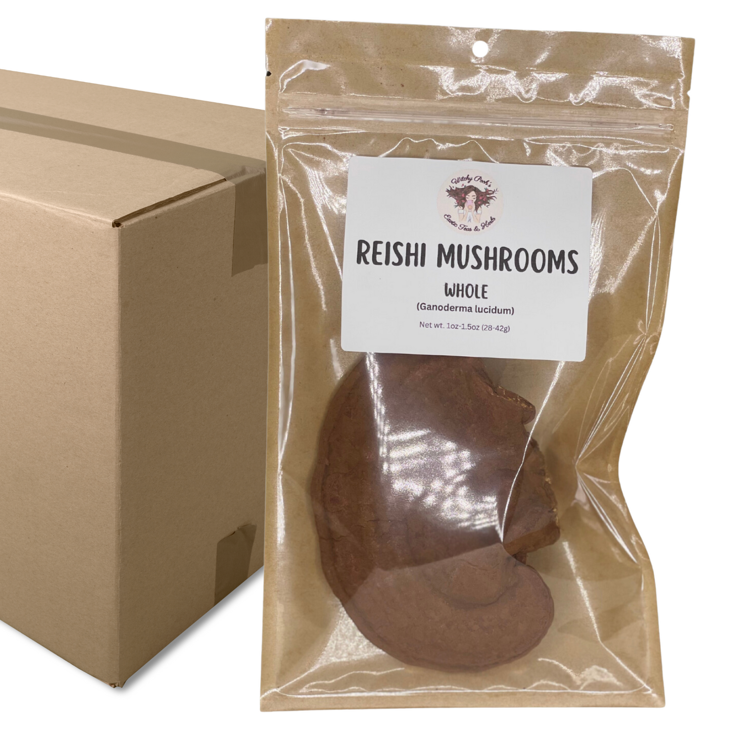 Witchy Pooh's Reishi Red Mushrooms Large Whole Mushrooms For Apoptogenic Properties, Cooking, Teas and Smoothies