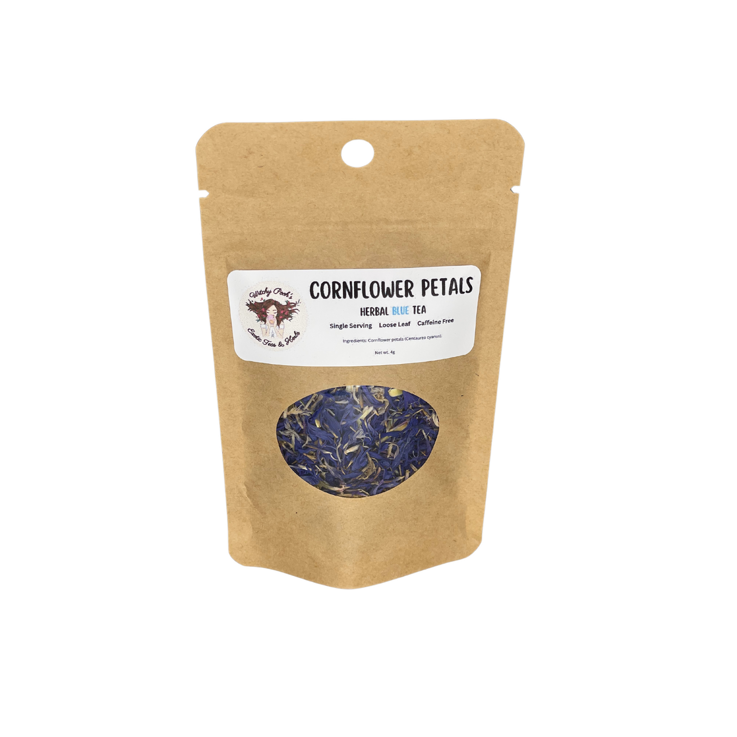 Witchy Pooh's Cornflowers Petals Loose Leaf Herbal Blue Tea, Caffeine Free