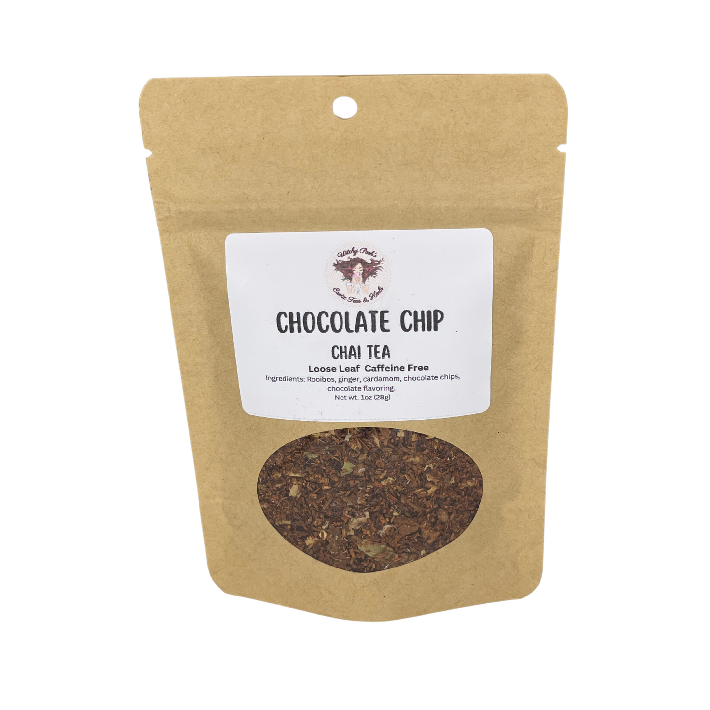 Witchy Pooh's Chocolate Chip Chai Loose Leaf Rooibos Herbal Tea with Real Chocolate Chips!