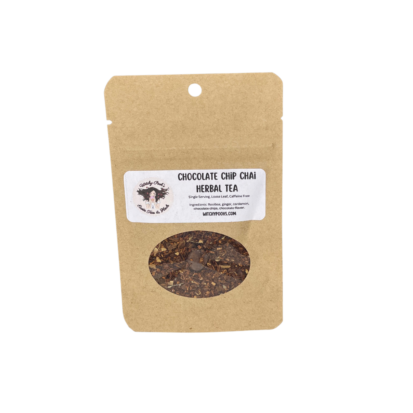 Witchy Pooh's Chocolate Chip Chai Loose Leaf Rooibos Herbal Tea with Real Chocolate Chips!