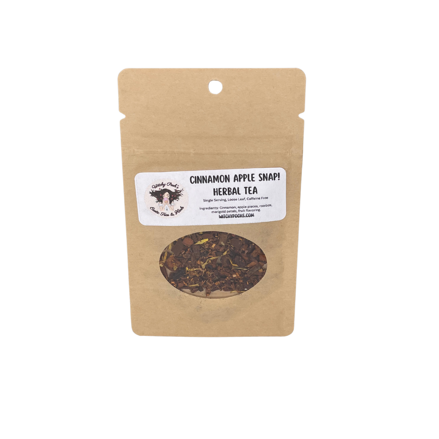 Witchy Pooh's Cinnamon Apple Snap! Loose Leaf Apple Fruit Rooibos Herbal Tea, Caffeine Free