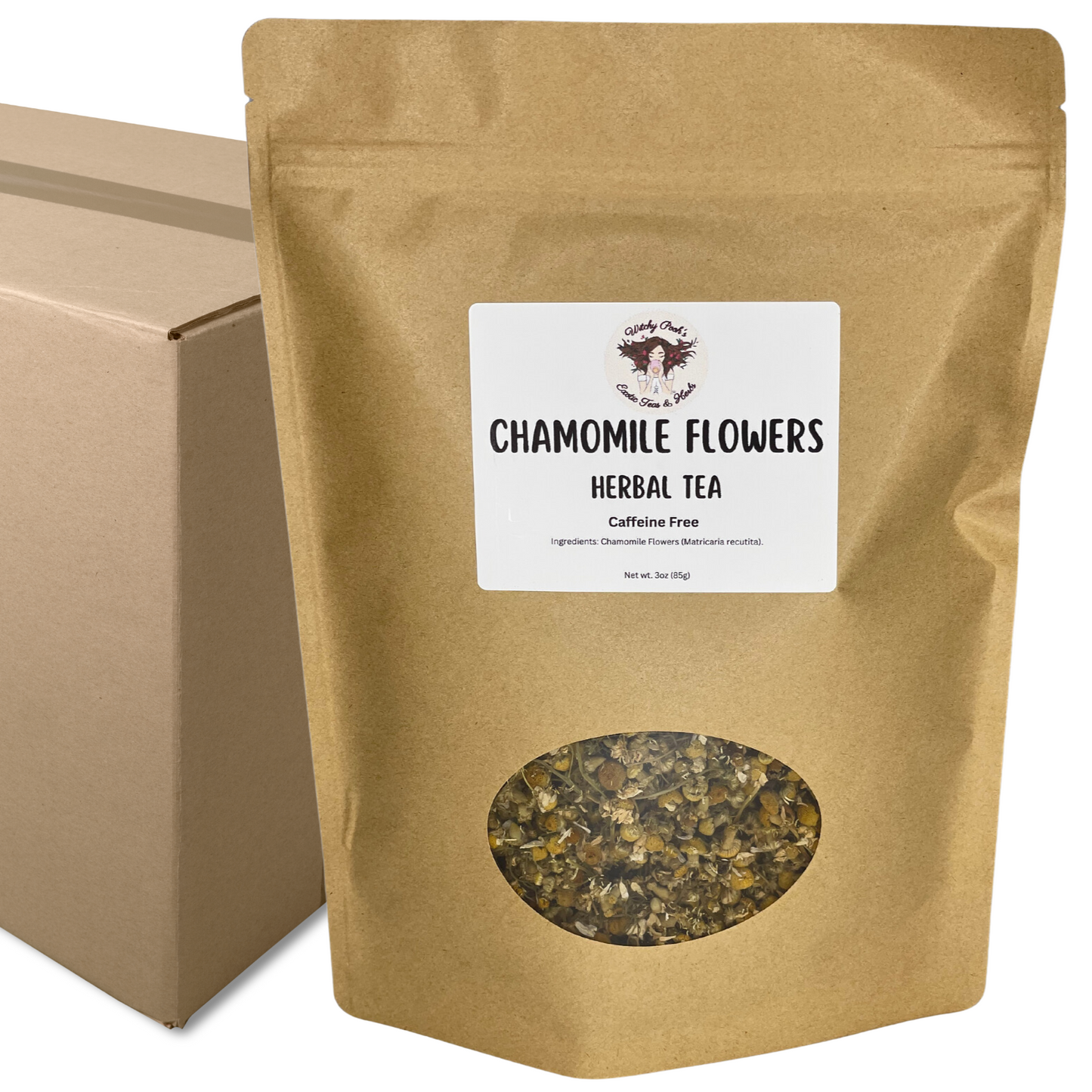 Witchy Pooh's Chamomile Flowers Loose Leaf Herbal Tea, Caffeine Free