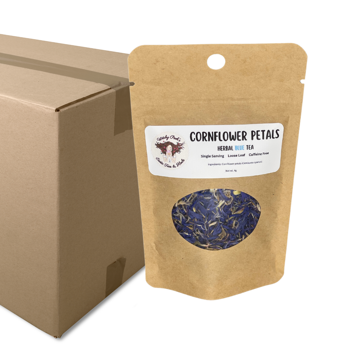 Witchy Pooh's Cornflowers Petals Loose Leaf Herbal Blue Tea, Caffeine Free