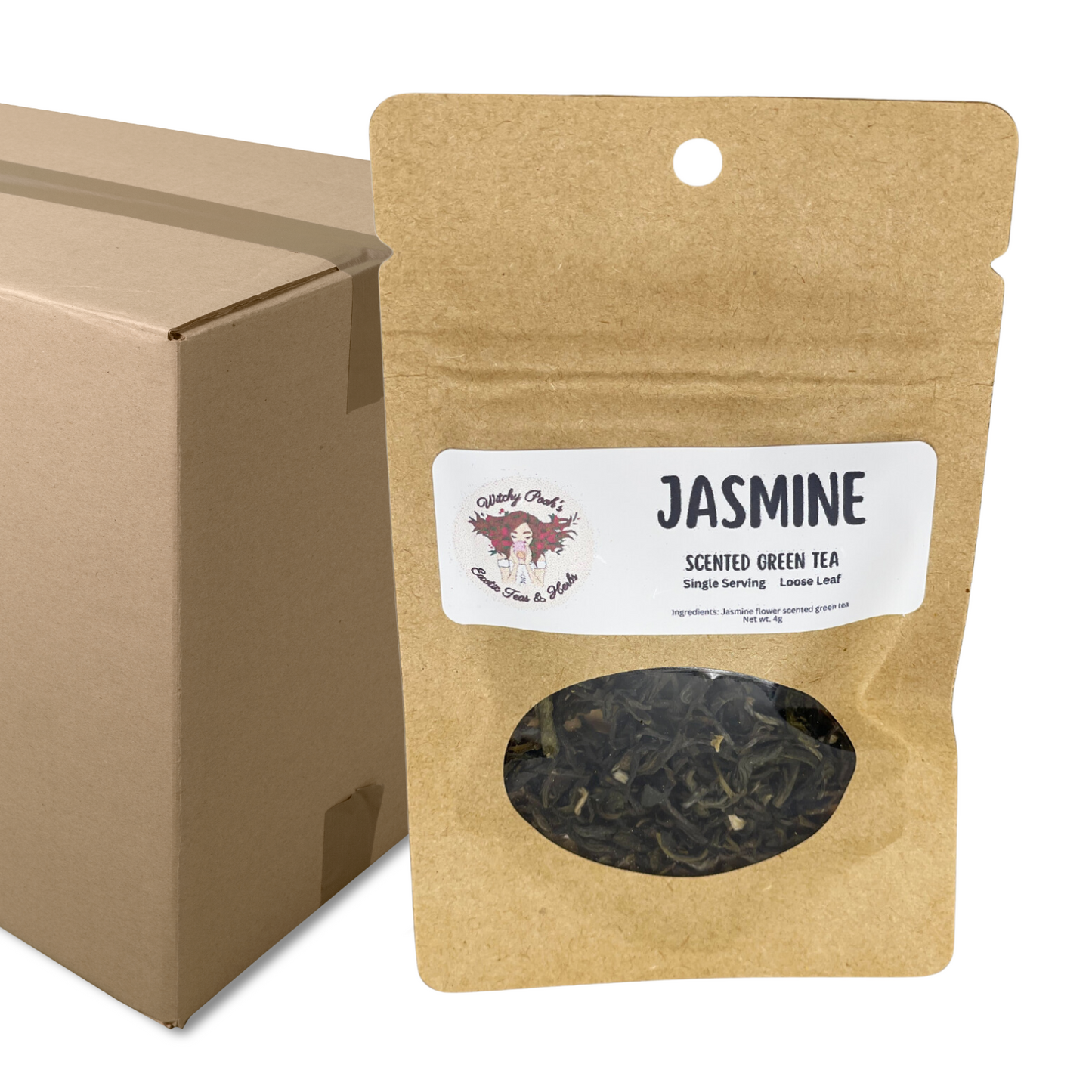 Witchy Pooh's Jasmine Scented Loose Leaf Sencha Green Tea