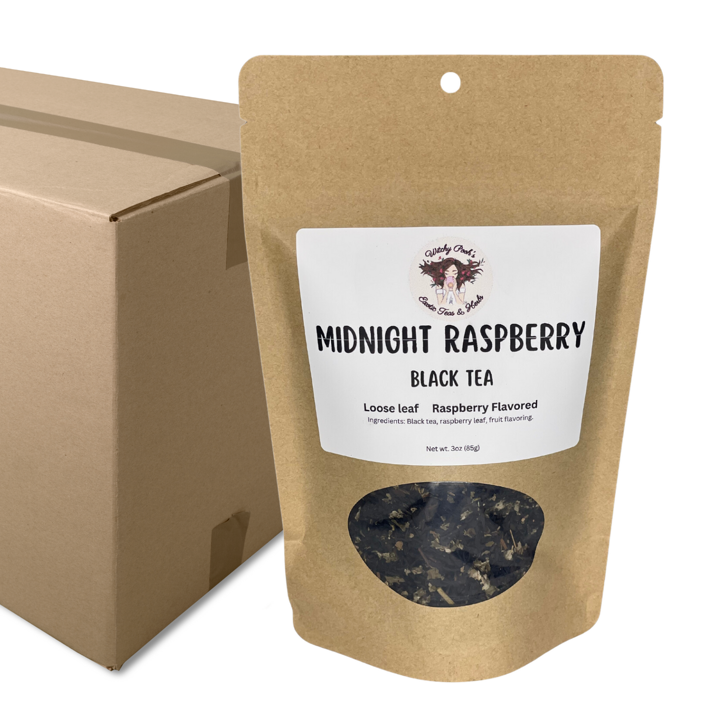 Witchy Pooh's Midnight Raspberry Loose Leaf Raspberry Flavored Black Tea