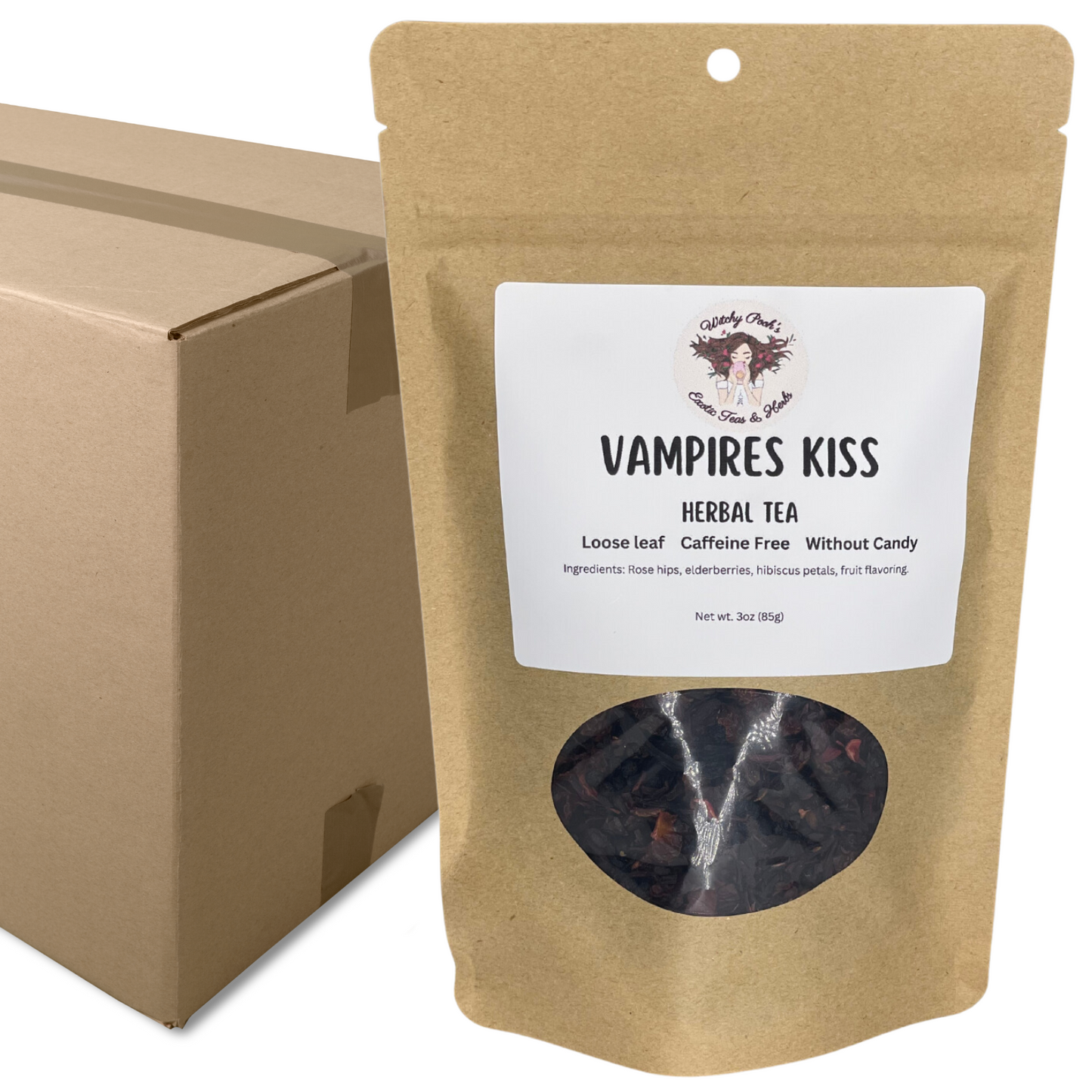 Witchy Pooh's Vampire's Kiss Loose Leaf Elderberry Fruit Herbal Tea, Caffeine Free