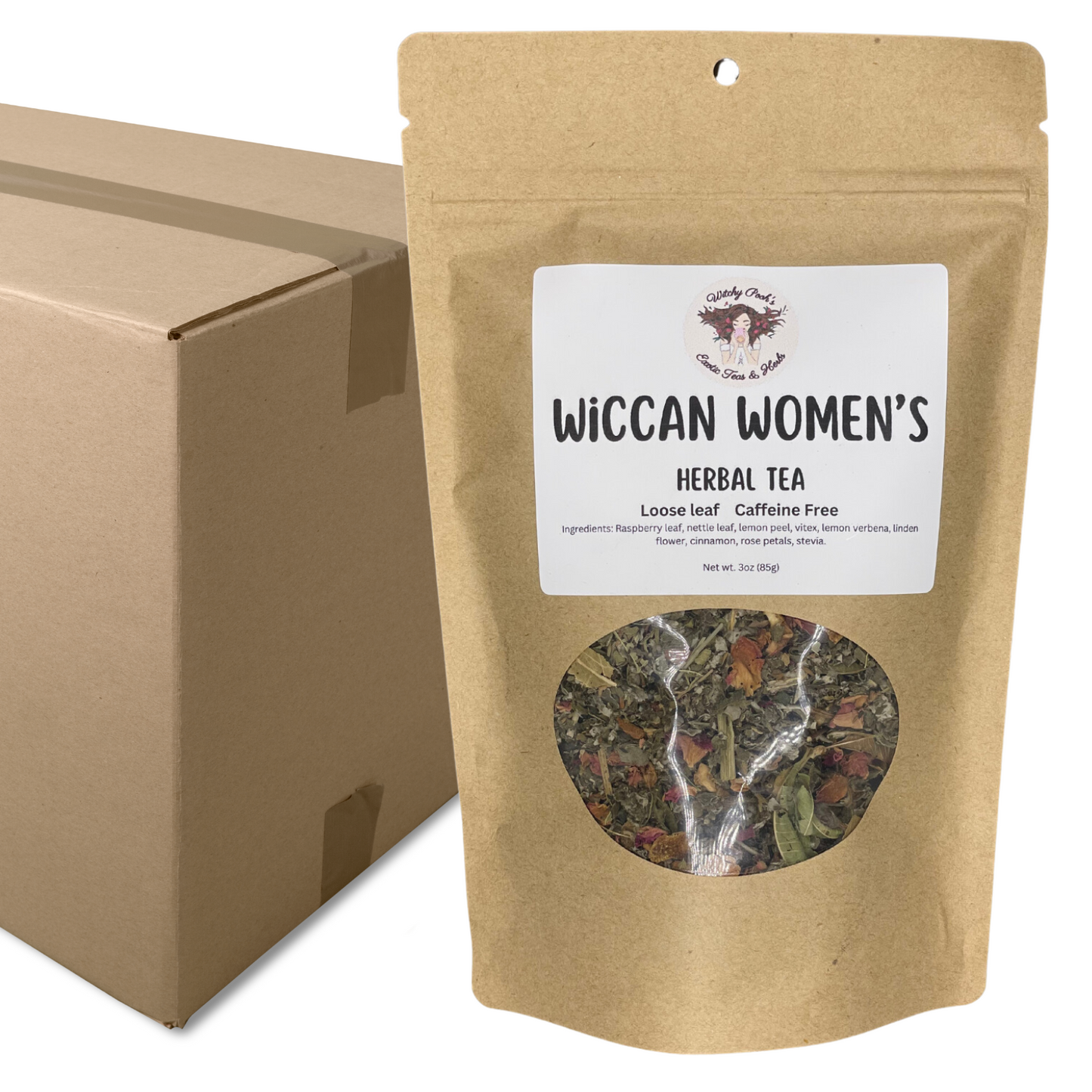 Witchy Pooh's Wiccan Women's Loose Leaf Herbal Tea, Caffeine Free