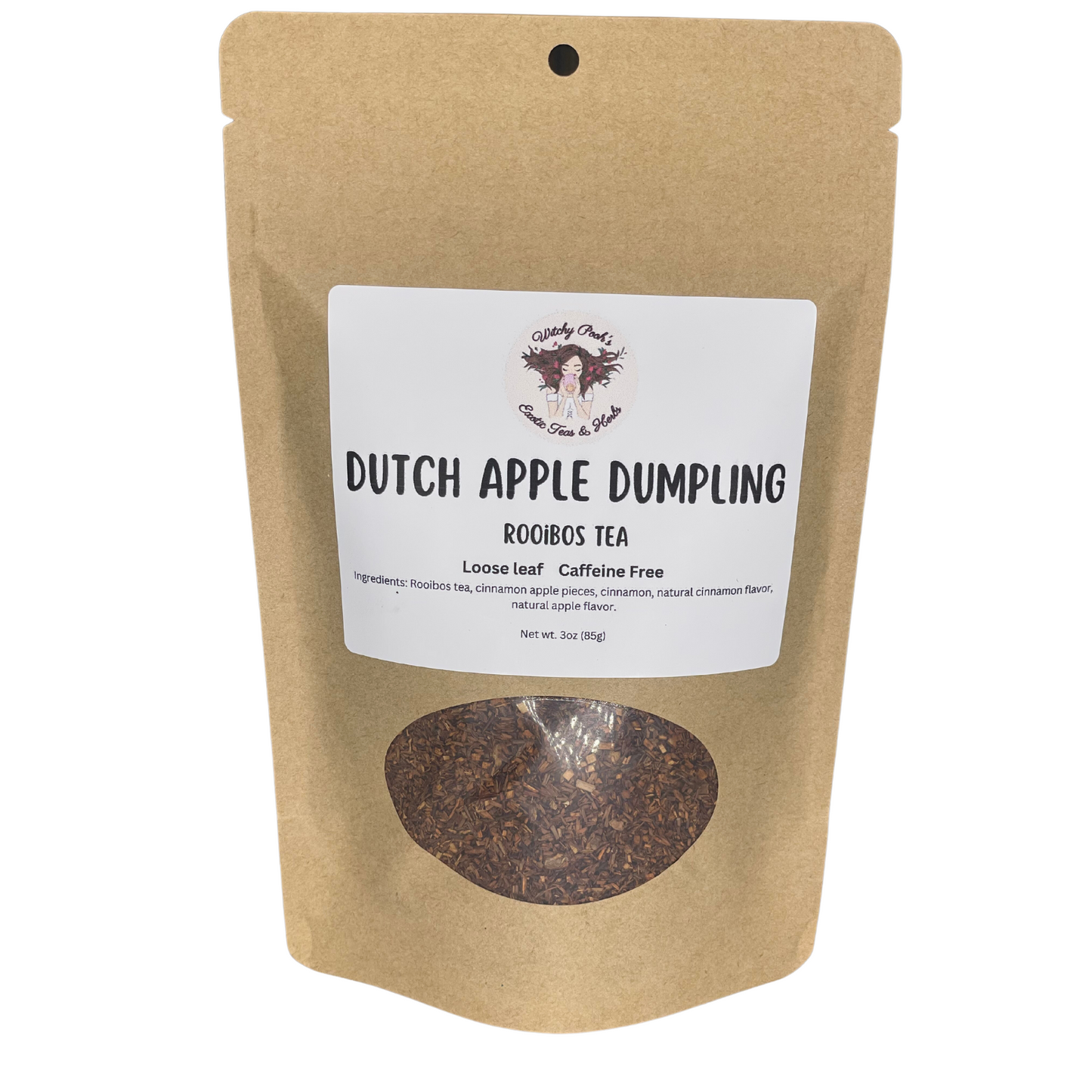 Witchy Pooh's Dutch Apple Dumpling Loose Leaf Herbal Apple Fruit Rooibos Tea, Caffeine Free